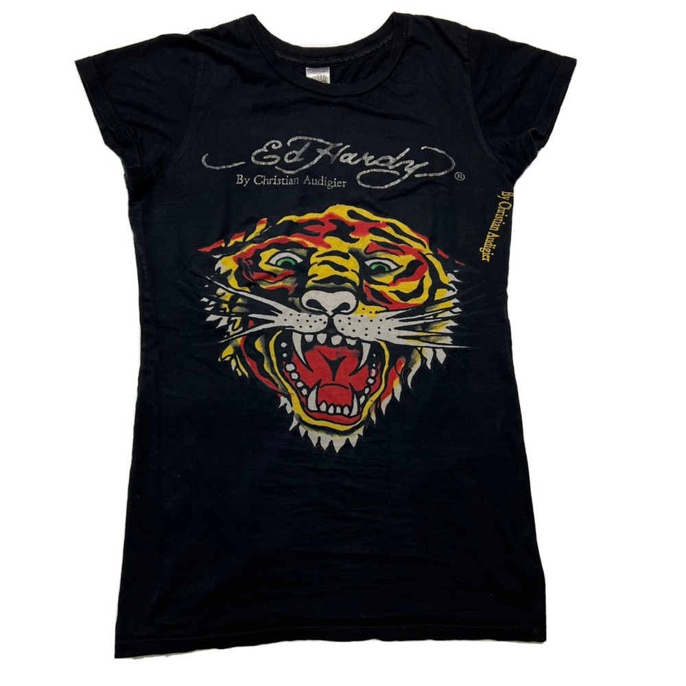RARE Vintage Ed Hardy T-shirt Dress Tiger Size Medium